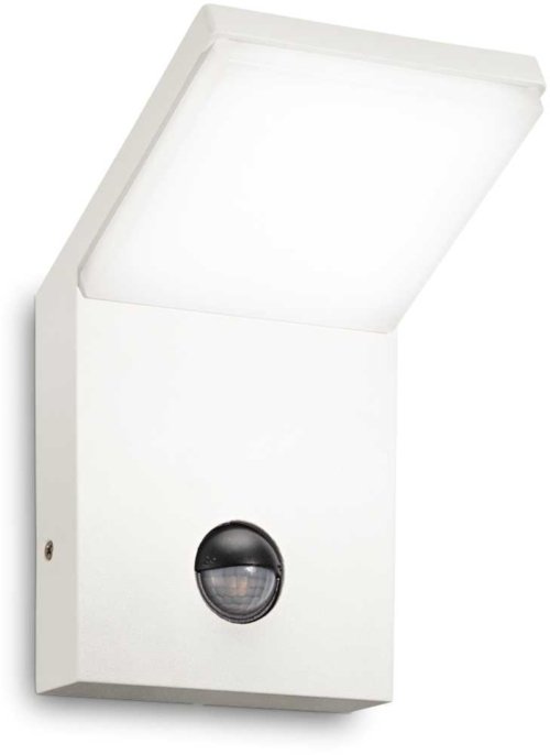 På billedet ser du variationen Style, Udendørs væglampe med sensor, Ap, aluminium fra brandet Ideal Lux i en størrelse H: 17 cm. x B: 10 cm. x L: 10 cm. i farven Hvid/4000 kelvin