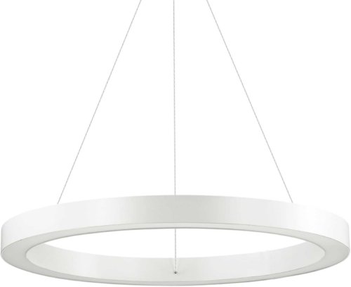 På billedet ser du variationen Oracle, Pendel lampe, D60, aluminium fra brandet Ideal Lux i en størrelse D: 60 cm. x H: 4 cm. i farven Hvid