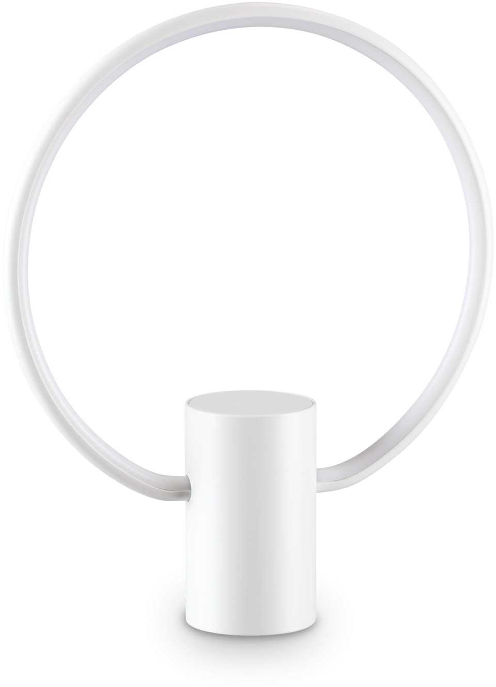 På billedet ser du Cerchio, Bordlampe, Tl, plast fra brandet Ideal Lux i en størrelse H: 33 cm. x B: 7 cm. x L: 27 cm. i farven Hvid