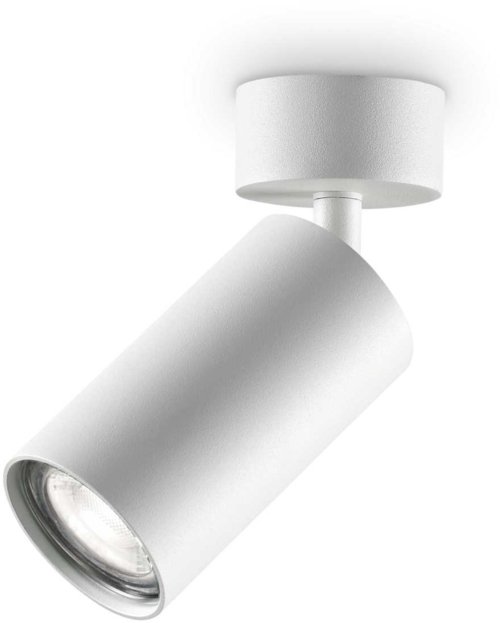 På billedet ser du variationen Dynamite, Loftslampe, Pl1, metal fra brandet Ideal Lux i en størrelse D: 5 cm. x H: 10 cm. i farven Hvid