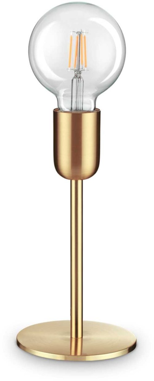 På billedet ser du variationen Microphone, Bordlampe, Tl1, metal fra brandet Ideal Lux i en størrelse D: 11 cm. x H: 22 cm. i farven Messing