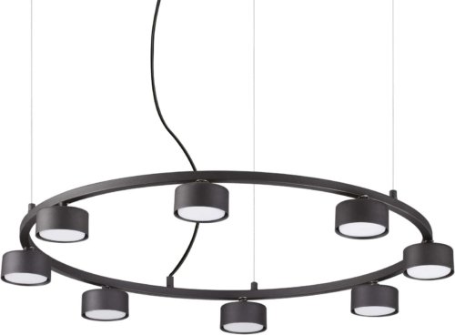 På billedet ser du variationen Minor, Pendel lampe, Round, metal fra brandet Ideal Lux i en størrelse D: 76,5 cm. x H: 10 cm. x B: 4 cm. i farven Sort