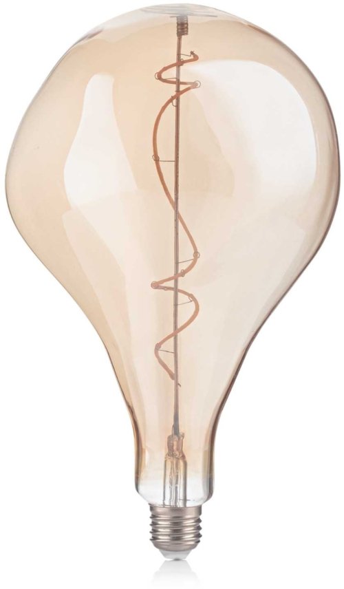 På billedet ser du variationen E27 Crash, Lyspære, glas fra brandet Ideal Lux i en størrelse D: 27 cm. i farven Rav
