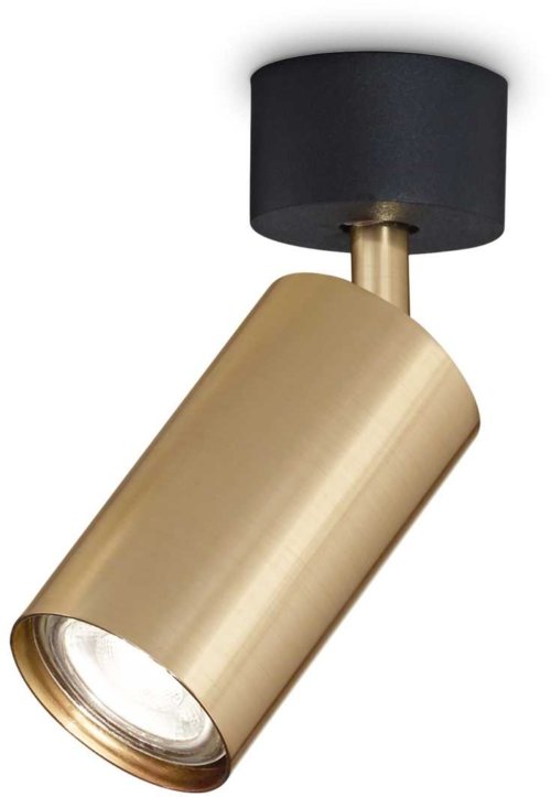 På billedet ser du variationen Dynamite, Loftslampe, Pl1, metal fra brandet Ideal Lux i en størrelse D: 5 cm. x H: 10 cm. i farven Messing/Sort