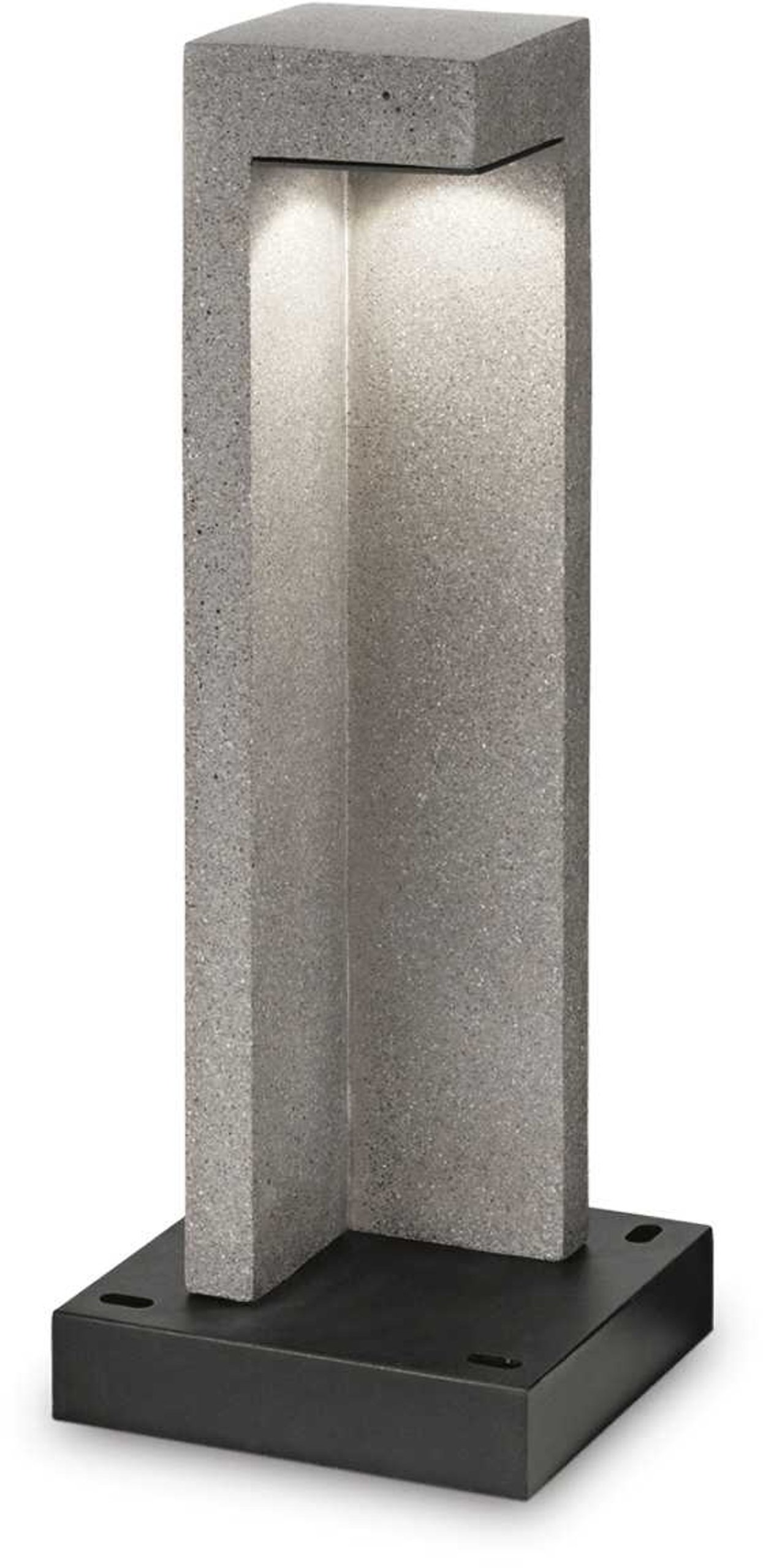 Billede af Titano, Udendørs gulvlampe, Pt, metal by Ideal Lux (H: 49 cm. x B: 18 cm. x L: 18 cm., Granit/Sort/3000 kelvin)