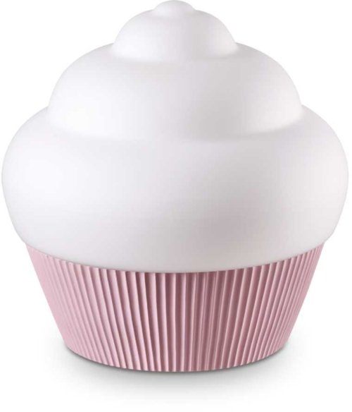 På billedet ser du variationen Cupcake, Bordlampe, Tl1, glas fra brandet Ideal Lux i en størrelse D: 17 cm. x H: 7 cm. i farven Lyserød