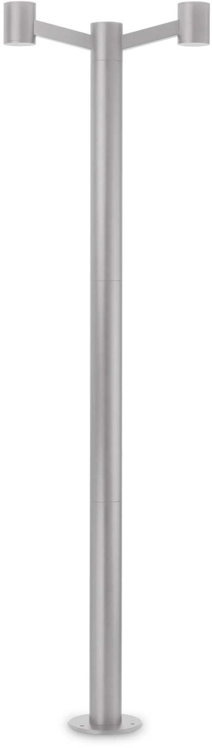 Clio, Udendørs gulvlampe, Mpt2, aluminium by Ideal Lux (H: 197 cm. x B: 20 cm. x L: 57 cm., Grå)