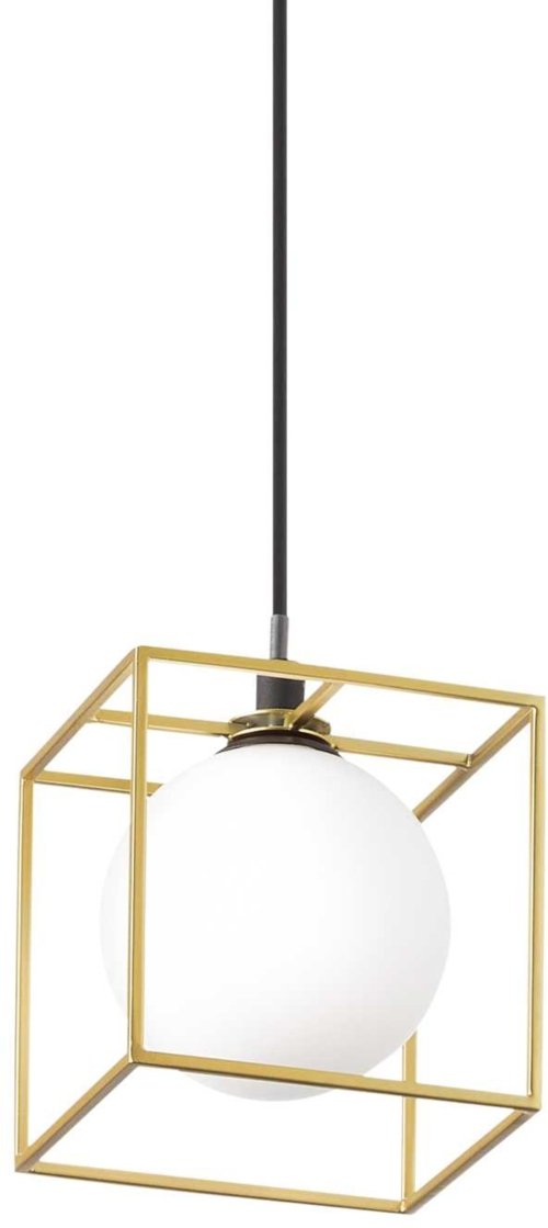 På billedet ser du variationen Lingotto, Pendel lampe, Sp1, metal fra brandet Ideal Lux i en størrelse H: 12 cm. x B: 12 cm. x L: 12 cm. i farven Messing/Sort