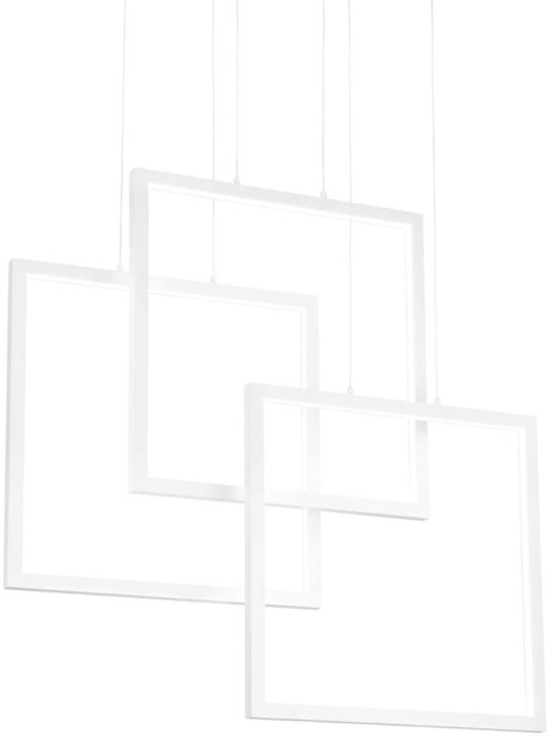 På billedet ser du variationen Frame, Pendel lampe, Sp, aluminium fra brandet Ideal Lux i en størrelse H: 70 cm. x B: 16 cm. x L: 70 cm. i farven Hvid