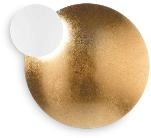 På billedet ser du variationen Eclissi, Væglampe, Ap, metal fra brandet Ideal Lux i en størrelse D: 65 cm. x B: 12 cm. i farven Guld/Hvid
