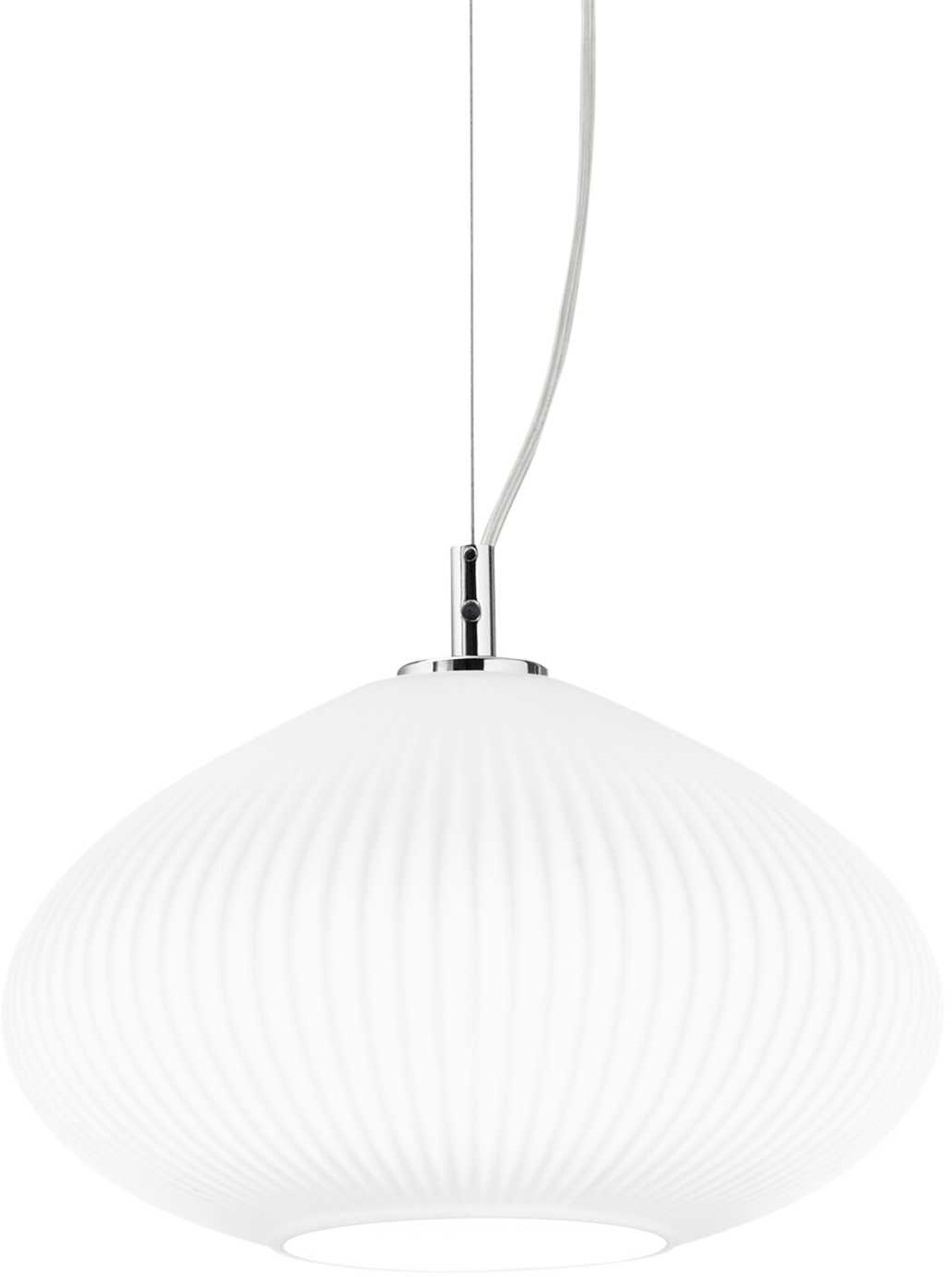 På billedet ser du Plisse', Pendel lampe, Sp1, metal fra brandet Ideal Lux i en størrelse D: 25 cm. x H: 20 cm. i farven Krom