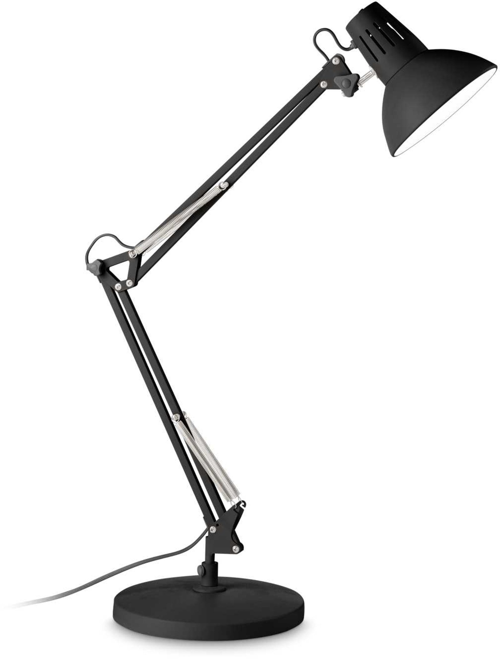 Wally, Bordlampe, Tl1, metal by Ideal Lux (H: 58 cm. x B: 36 cm. x L: 20 cm., Sort)