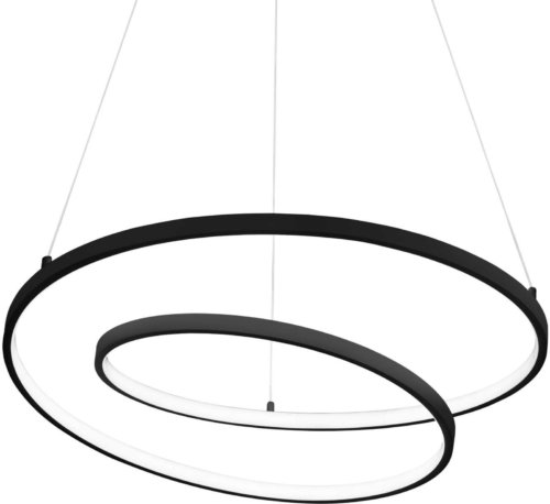 På billedet ser du variationen Oz, Pendel lampe, Sp, metal fra brandet Ideal Lux i en størrelse D: 60 cm. x H: 15 cm. i farven Sort