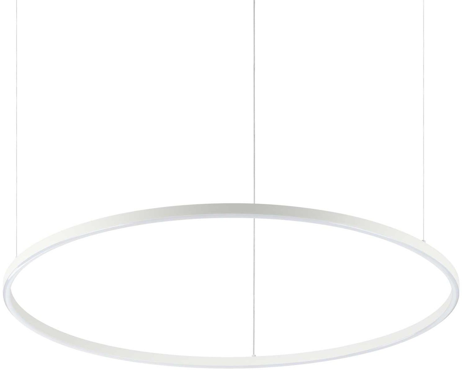 På billedet ser du variationen Oracle, Pendel lampe, Slim, aluminium fra brandet Ideal Lux i en størrelse D: 90 cm. x H: 2 cm. i farven Hvid/4000 kelvin