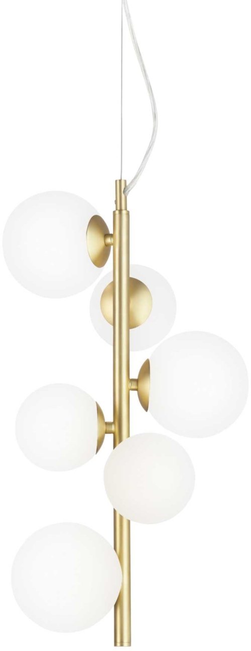 På billedet ser du variationen Perlage, Pendel lampe, Sp6, metal fra brandet Ideal Lux i en størrelse D: 26 cm. x H: 52 cm. i farven Messing