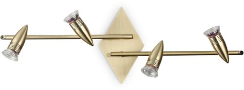 På billedet ser du variationen Alfa, Loftslampe, Pl4, metal fra brandet Ideal Lux i en størrelse H: 16 cm. x B: 22 cm. x L: 71 cm. i farven Messing