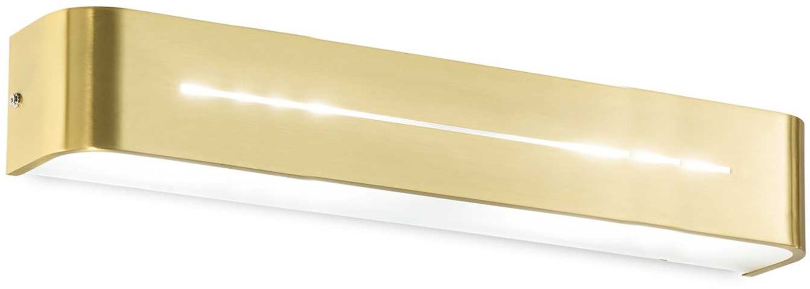 På billedet ser du variationen Posta, Væglampe, Ap3, metal fra brandet Ideal Lux i en størrelse H: 8 cm. x B: 8 cm. x L: 50 cm. i farven Messing