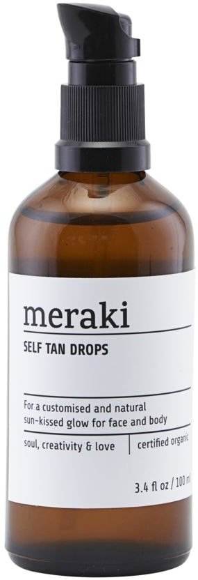 På billedet ser du variationen Drops, Self tan fra brandet Meraki i en størrelse 100 ml. i farven Sort/Hvid
