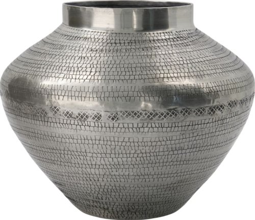 På billedet ser du variationen Arti, Vase fra brandet House Doctor i en størrelse D: 23 cm. x H: 18 cm. i farven Antik sølv