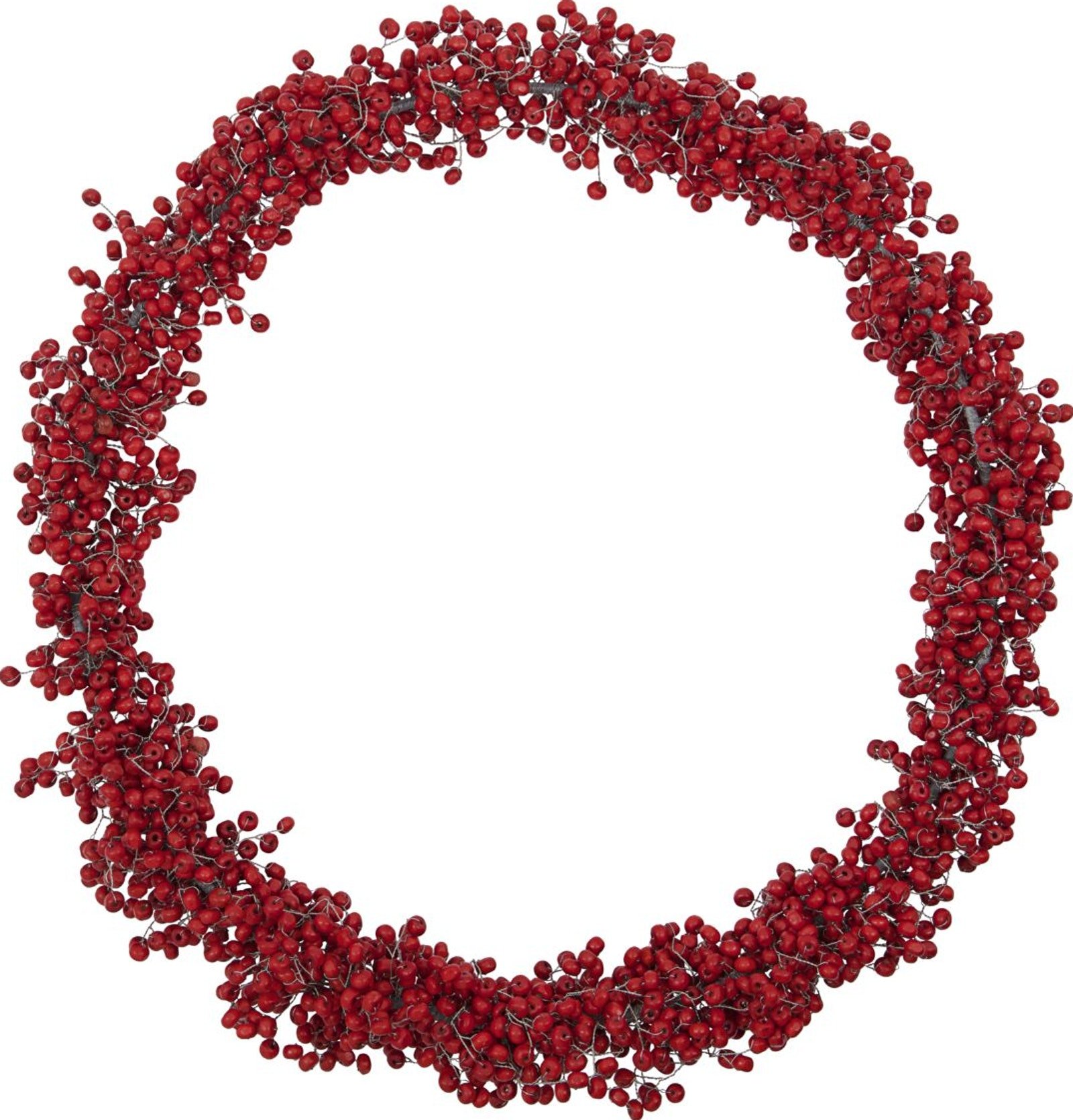 På billedet ser du variationen Winther, Krans, Mangotræ, Jern fra brandet House Doctor i en størrelse D: 30 cm. i farven Rød