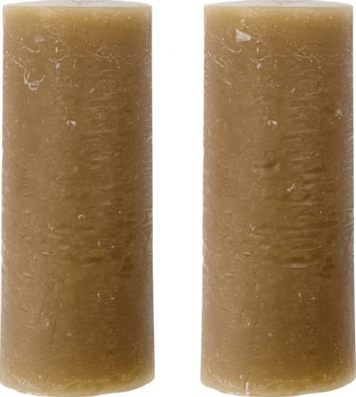På billedet ser du variationen Rustic Wax, Bloklys, sæt á 2 stk fra brandet House Doctor i en størrelse D: 6,3 cm. x H: 15 cm. i farven Camel