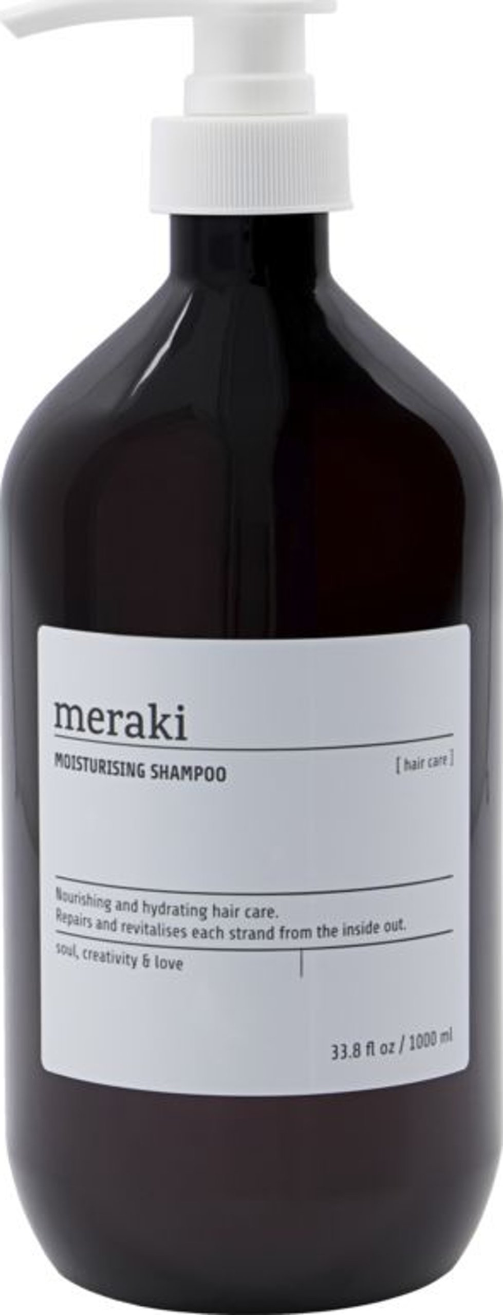 På billedet ser du variationen Moisturising shampoo fra brandet Meraki i en størrelse D: 8,5 cm. x H: 24,4 cm. i farven Sort/Hvid