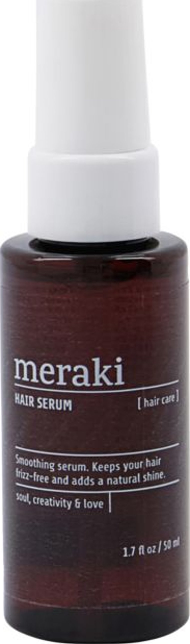 På billedet ser du variationen Hair serum fra brandet Meraki i en størrelse D: 3 cm. x H: 11,2 cm. i farven Brun/Hvid