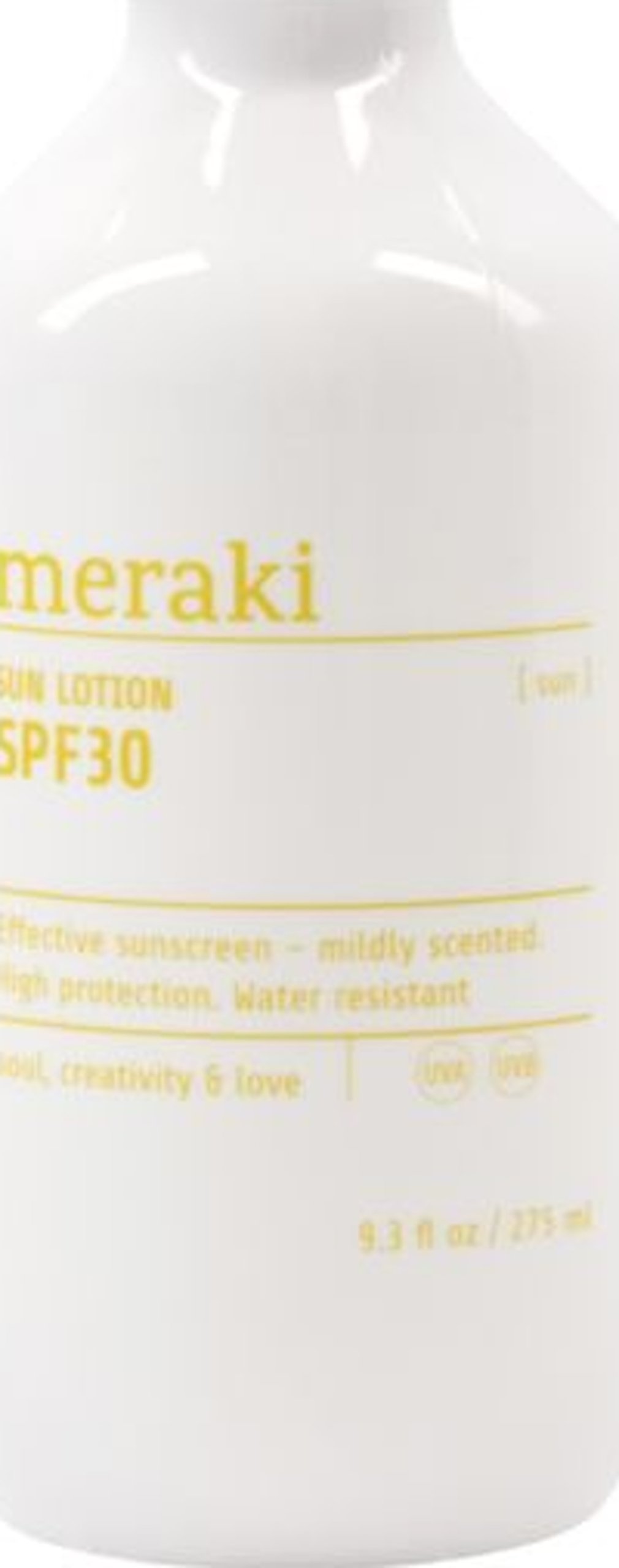 På billedet ser du Mildly scented, Sun lotion fra brandet Meraki i en størrelse D: 6 cm. x H: 16 cm. i farven Hvid/Gul
