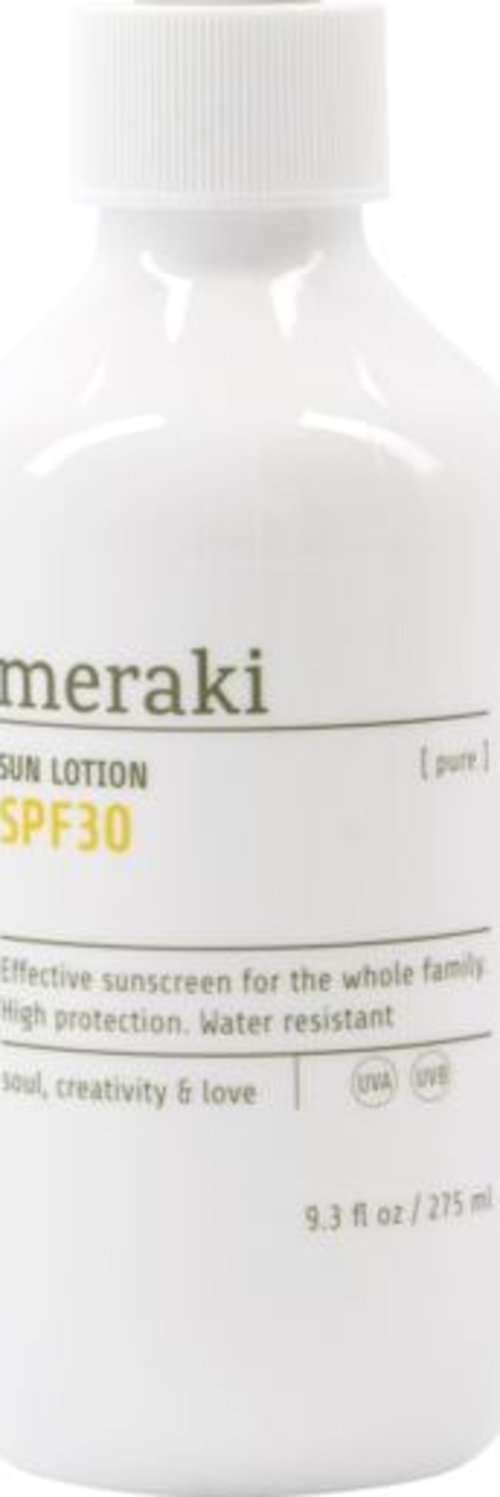 På billedet ser du variationen Pure, Sun lotion fra brandet Meraki i en størrelse D: 6 cm. x H: 16 cm. i farven Hvid/Gul