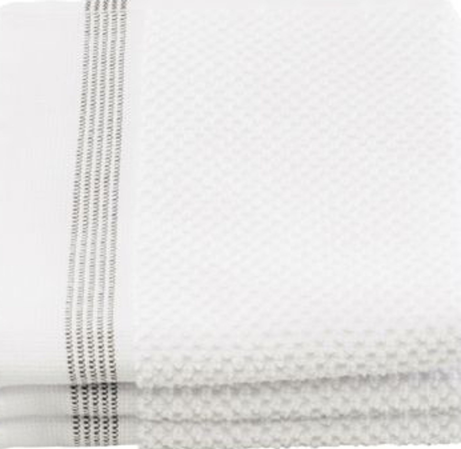 Hvid med grå striber, Klud, Økologisk bomuld, sæt á 3 stk by Meraki (B: 30 cm. x L: 30 cm., Hvid med grå striber)