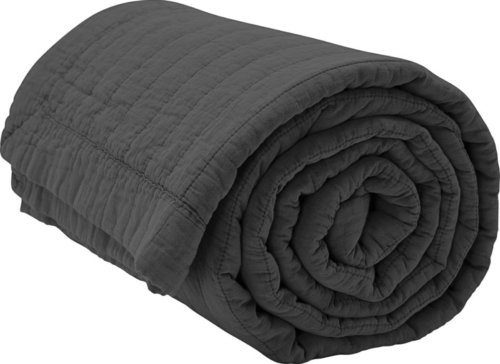 På billedet ser du variationen Magnhild, Vatteret sengetæppe, Bomuld, Polyester fra brandet byNORD i en størrelse B: 160 cm. x L: 280 cm. i farven Coal