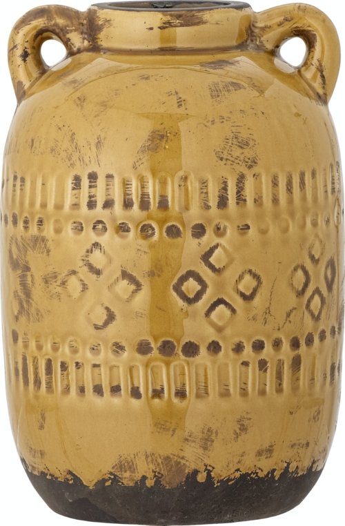 På billedet ser du variationen Rijad, Deko Vase, Terrakotta fra brandet Bloomingville i en størrelse D: 18 cm. x H: 25,5 cm. i farven Gul