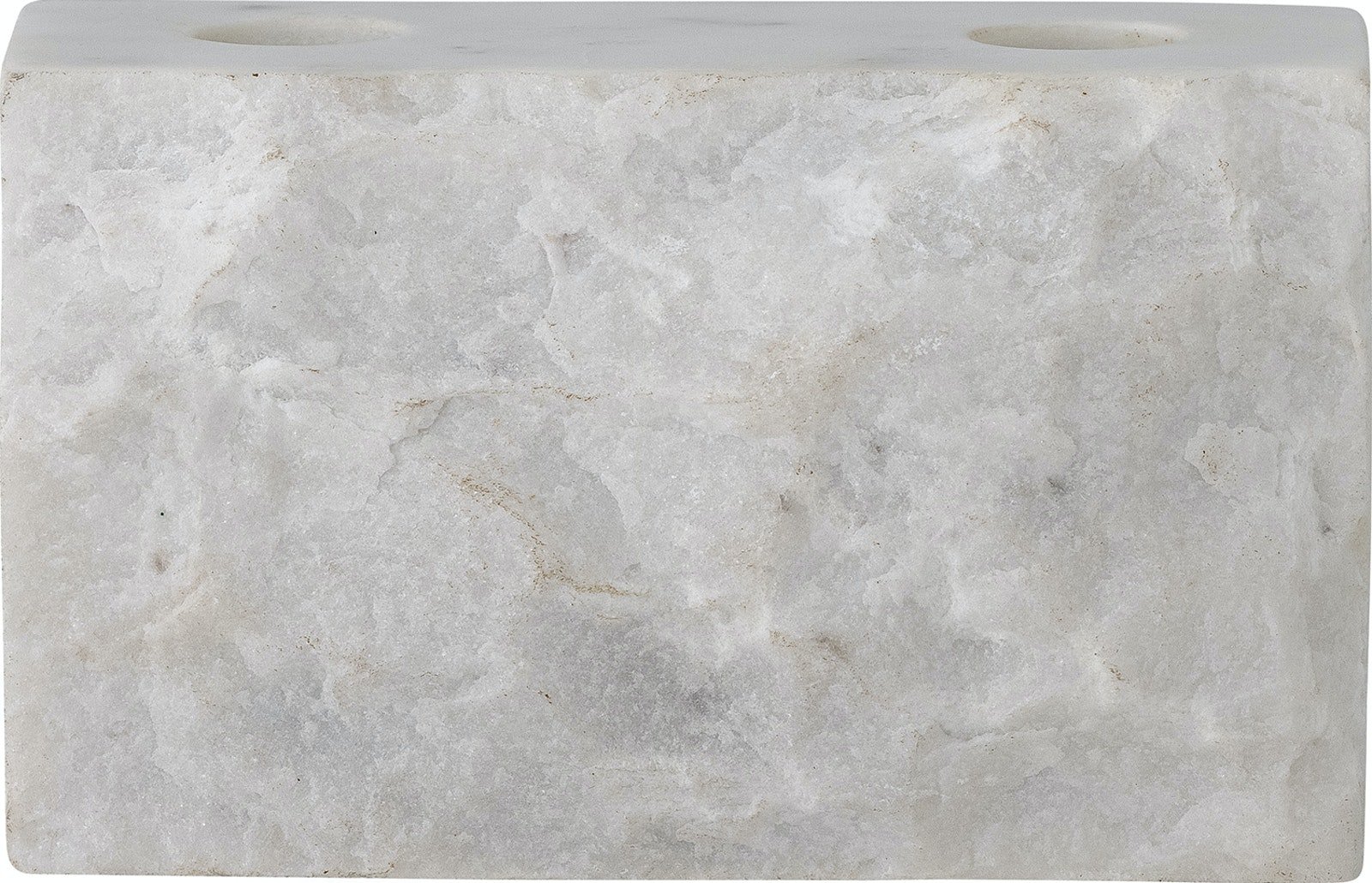 Magie, Lysestage, Marmor by Bloomingville (H: 8 cm. x B: 8 cm. x L: 14 cm., Hvid)
