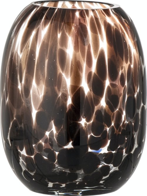 På billedet ser du variationen Crister, Vase, Glas fra brandet Bloomingville i en størrelse D: 13 cm. x H: 17 cm. i farven Brun