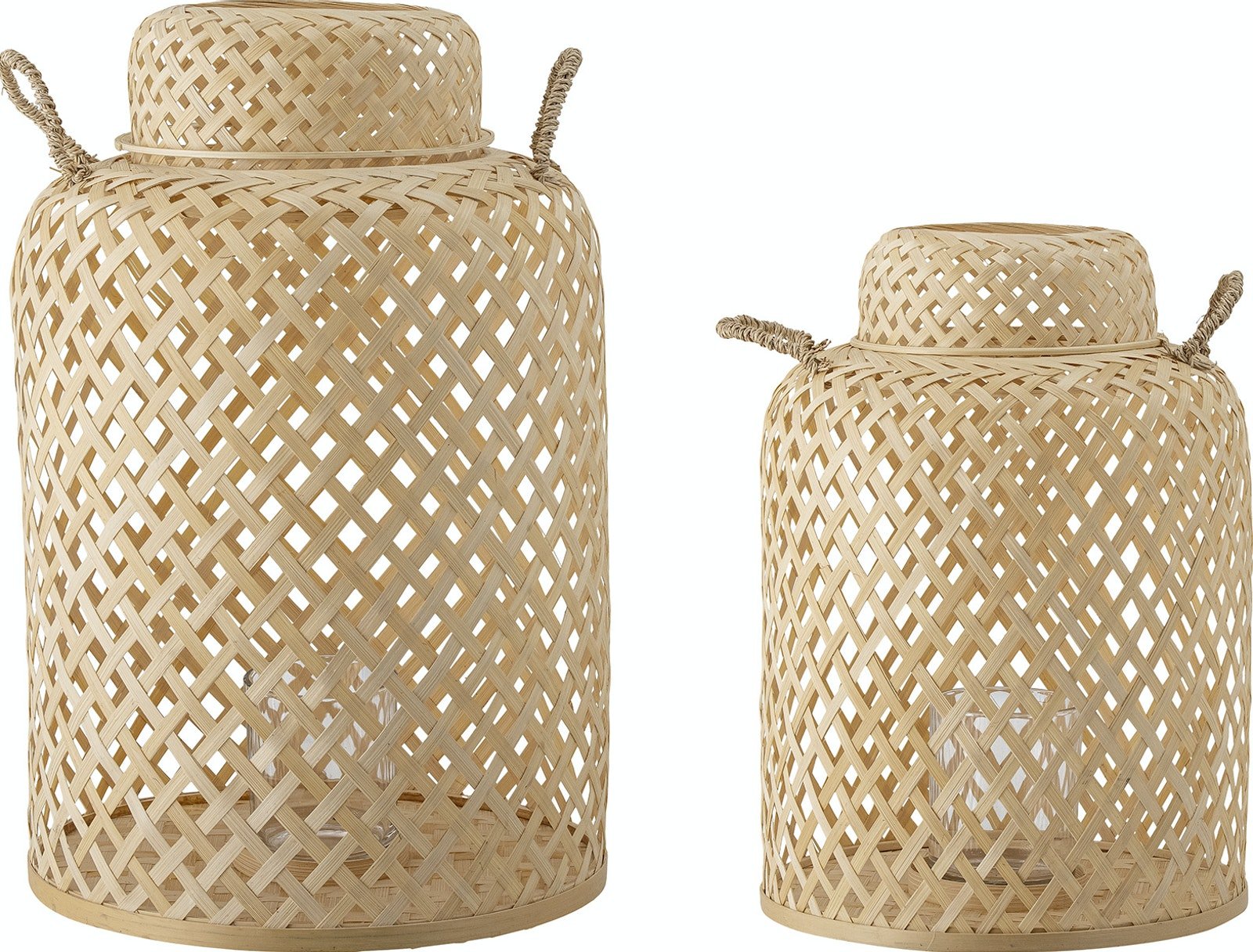 #3 - Madlin, Lanterne m/Glas, Bambus by Bloomingville (D: 30 cm. x H: 45 cm., Natur)