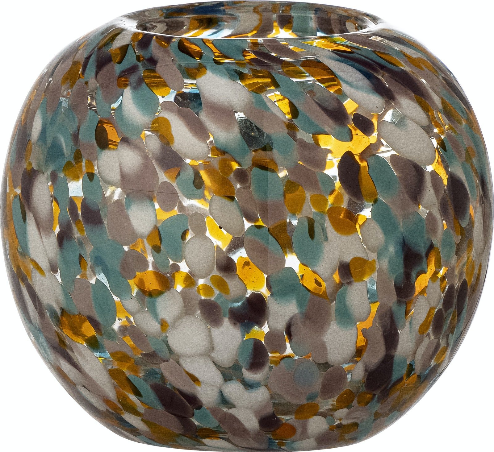 Vidia, Fyrfadsstage, Glas by Bloomingville (D: 14 cm. x H: 12 cm., Orange)