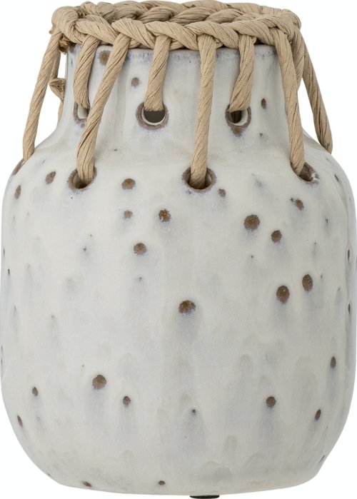 På billedet ser du variationen Janel, Vase, Keramik fra brandet Bloomingville i en størrelse D: 9 cm. x H: 12 cm. i farven Hvid