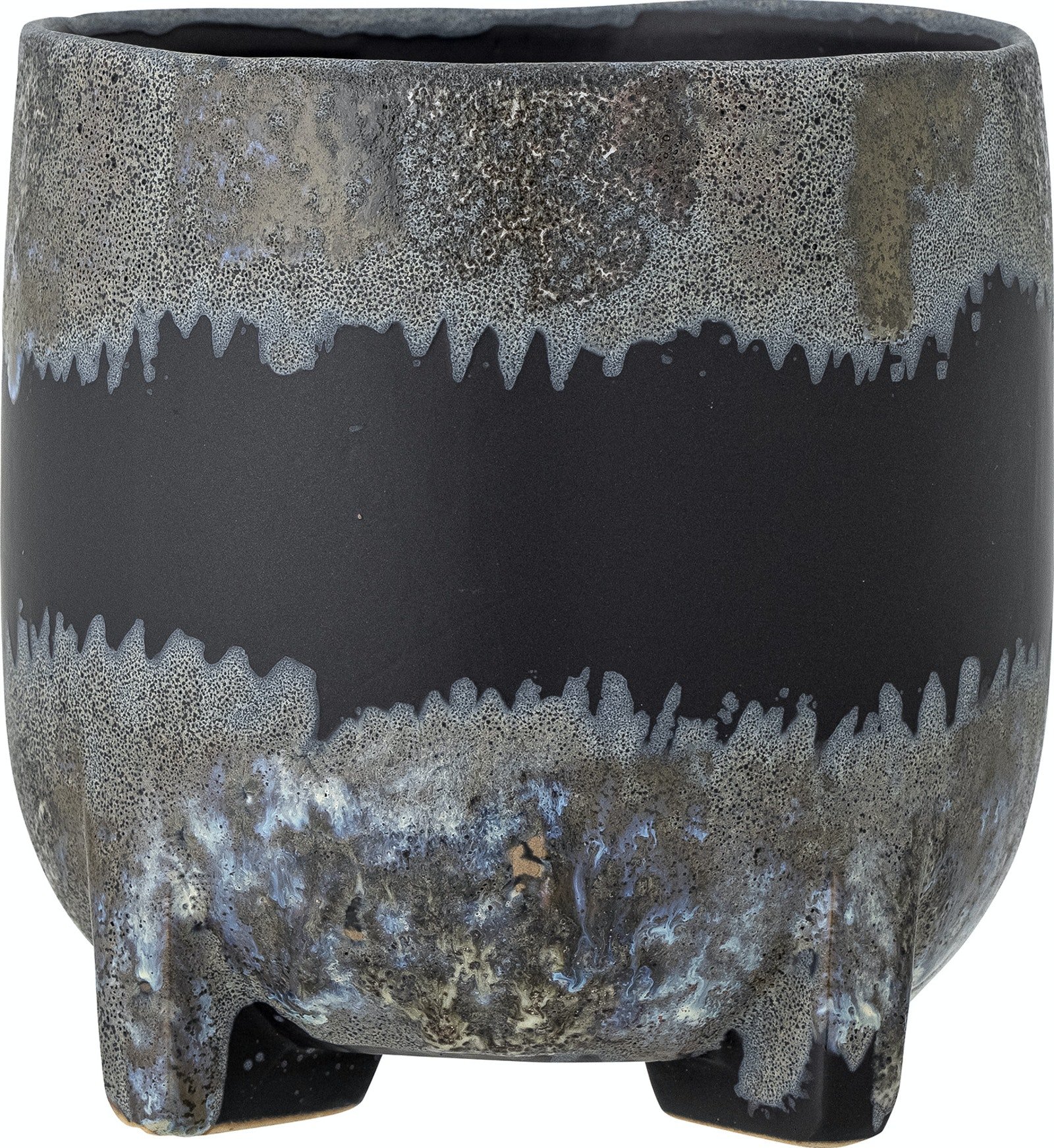 På billedet ser du Nasru, Urtepotteskjuler, Stentøj fra brandet Bloomingville i en størrelse D: 15,5 cm. x H: 16 cm. i farven Sort