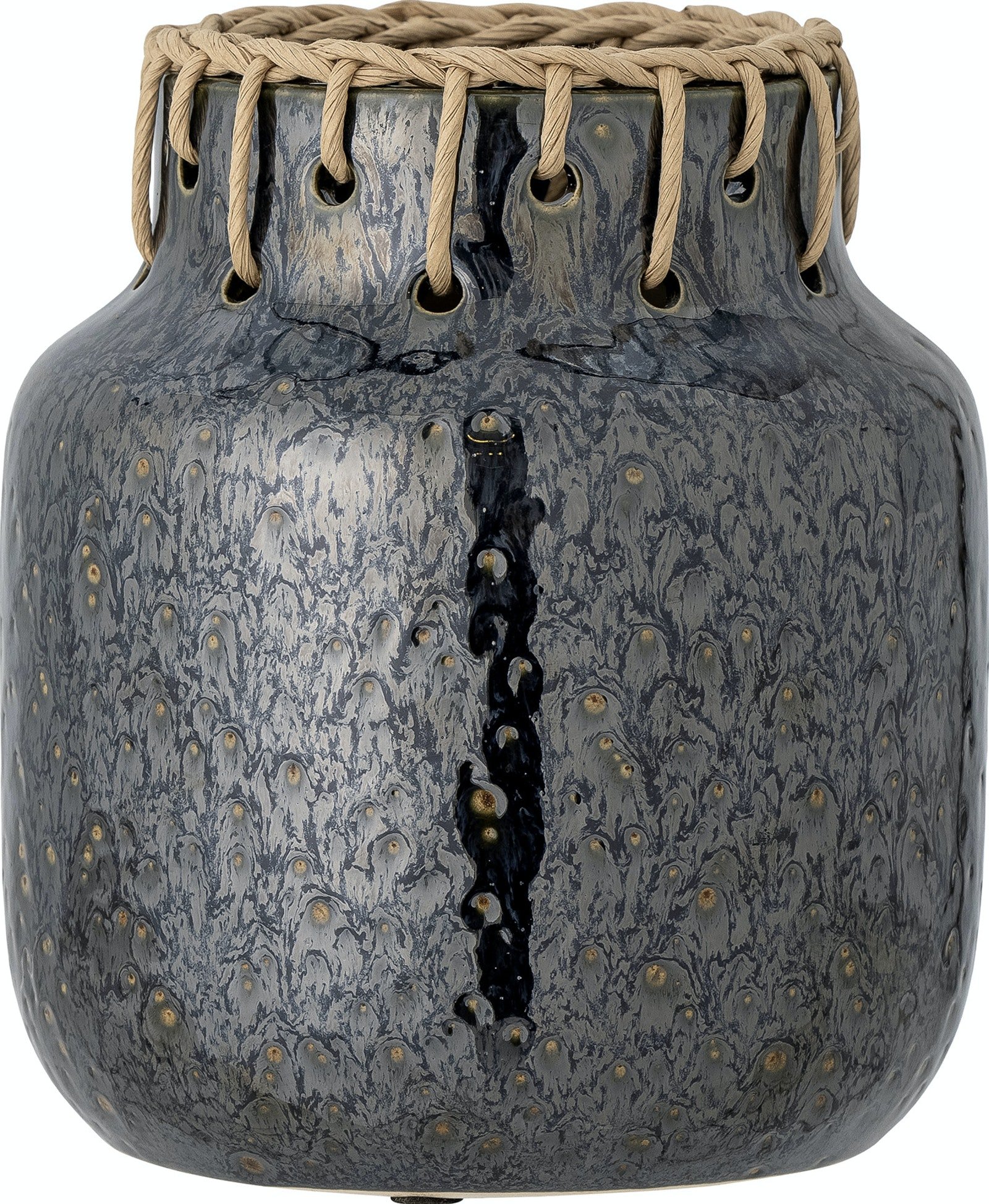 Billede af Janel, Vase, Keramik by Bloomingville (D: 17 cm. x H: 21 cm., Sort)