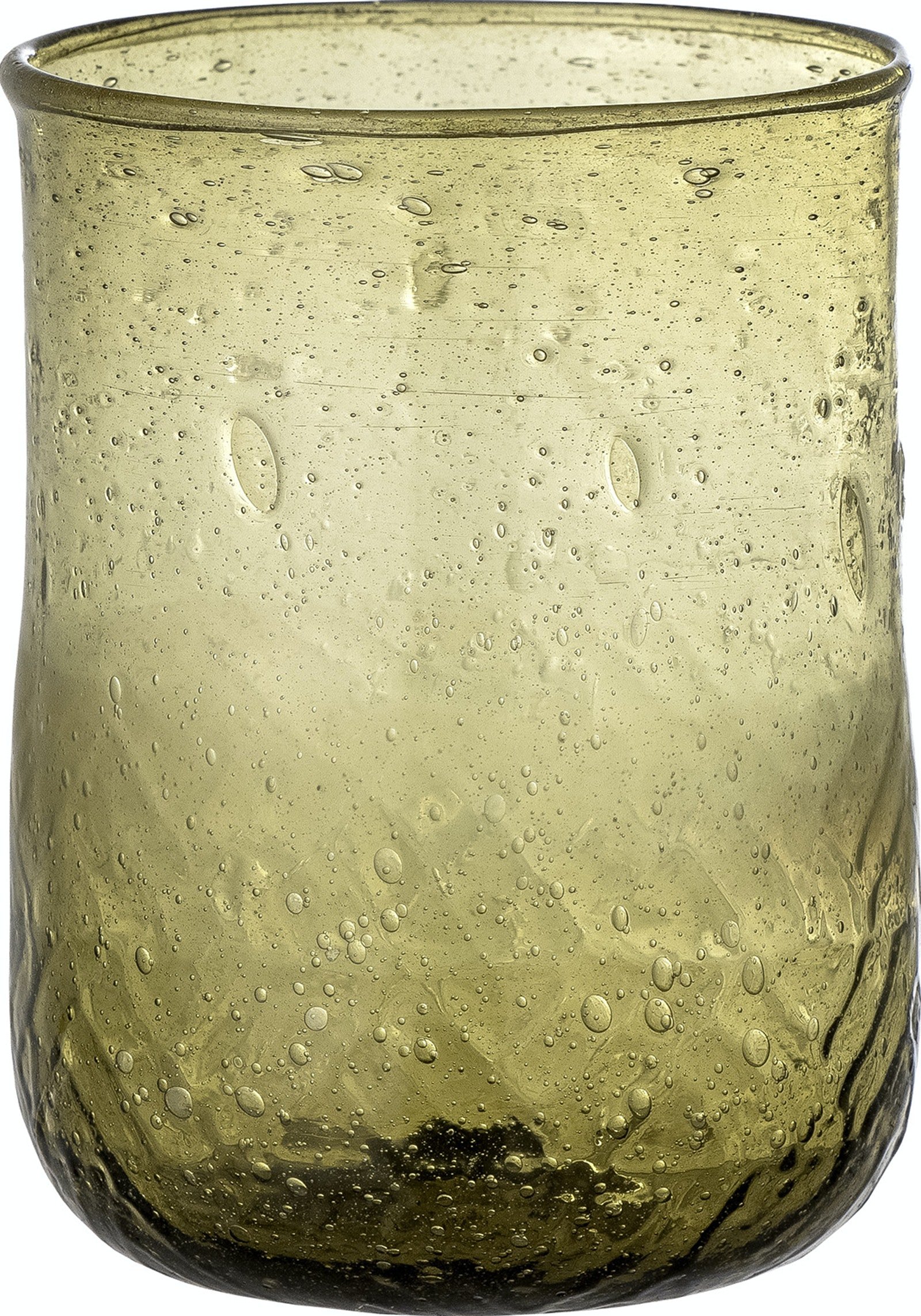 På billedet ser du variationen Talli, Drikkeglas, Genanvendt Glas fra brandet Bloomingville i en størrelse D: 7 cm. x H: 9 cm. i farven Grøn