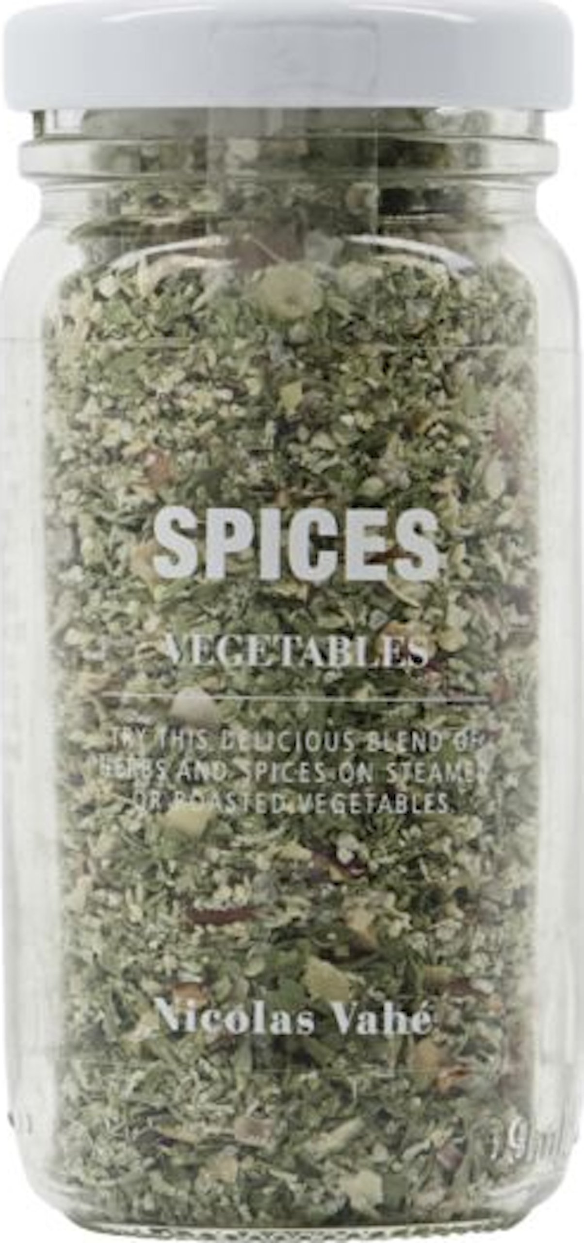 På billedet ser du variationen Krydderier, Hvidløg, Persille & Rød peber fra brandet Nicolas Vahé i en størrelse D: 4,5 cm. x H: 9,2 cm. i farven Hvid/Grøn