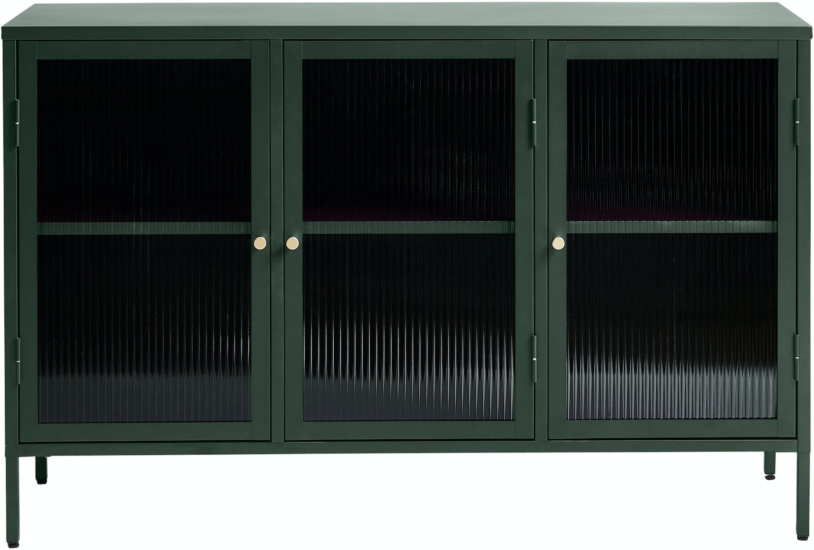 På billedet ser du variationen Bronco, Skænk, 3 sektioner, glas fra brandet Unique Furniture i en størrelse H: 85 cm. x B: 132 cm. x L: 40 cm. i farven Grøn
