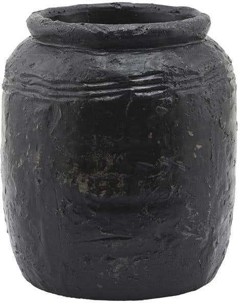 På billedet ser du variationen Siliga, Vase, cement fra brandet House Doctor i en størrelse D: 21 cm. x H: 24 cm. i farven Sort