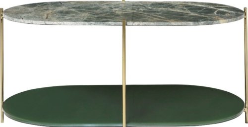 På billedet ser du variationen Siff, Sofabord, Marmor, messing fra brandet Cozy Living i en størrelse H: 50 cm. x B: 55 cm. x L: 100 cm. i farven Grøn/Messing