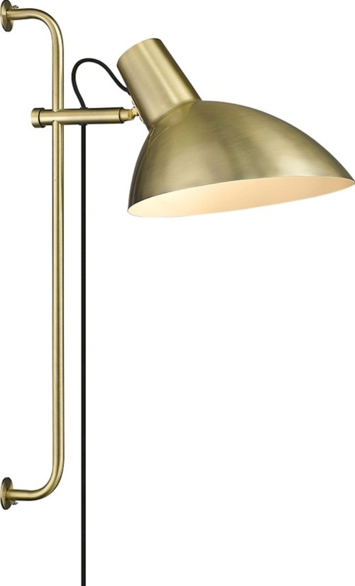 På billedet ser du variationen Metropole, Væglampe, E27, 40W fra brandet Halo Design i en størrelse D: 23,4 cm. x H: 52 cm. i farven Messing