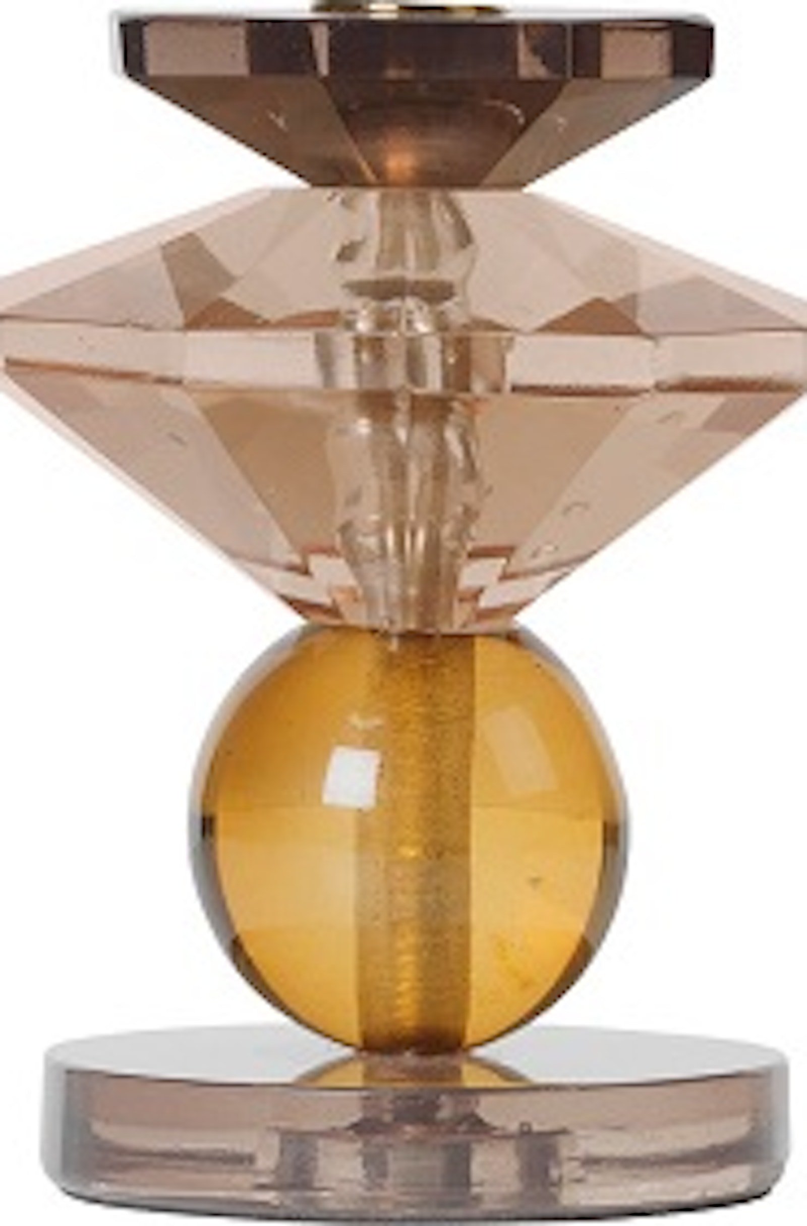 På billedet ser du Ivy, Lysestage, Glas fra brandet Cozy Living i en størrelse D: 12,5 cm. x H: 15 cm. i farven Klar/orange