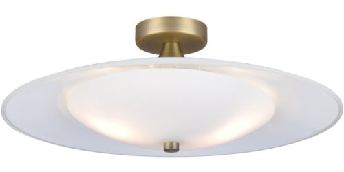 På billedet ser du variationen Baroni, Loftslampe, G9 fra brandet Halo Design i en størrelse D: 46 cm. x H: 18 cm. i farven Opal/Antik messing