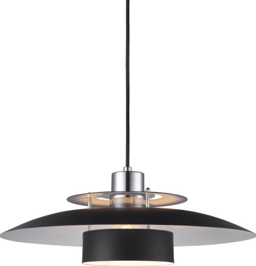 På billedet ser du variationen Sørup, Pendel lampe, E27, 60W fra brandet Halo Design i en størrelse D: 40 cm. x H: 27 cm. i farven Sort/Krom