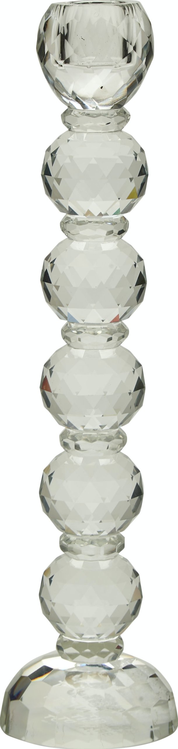 På billedet ser du variationen Lysestage, Krystalglas fra brandet Margit Brandt i en størrelse H: 20 cm. x B: 7 cm. x L: 7 cm. i farven Klar