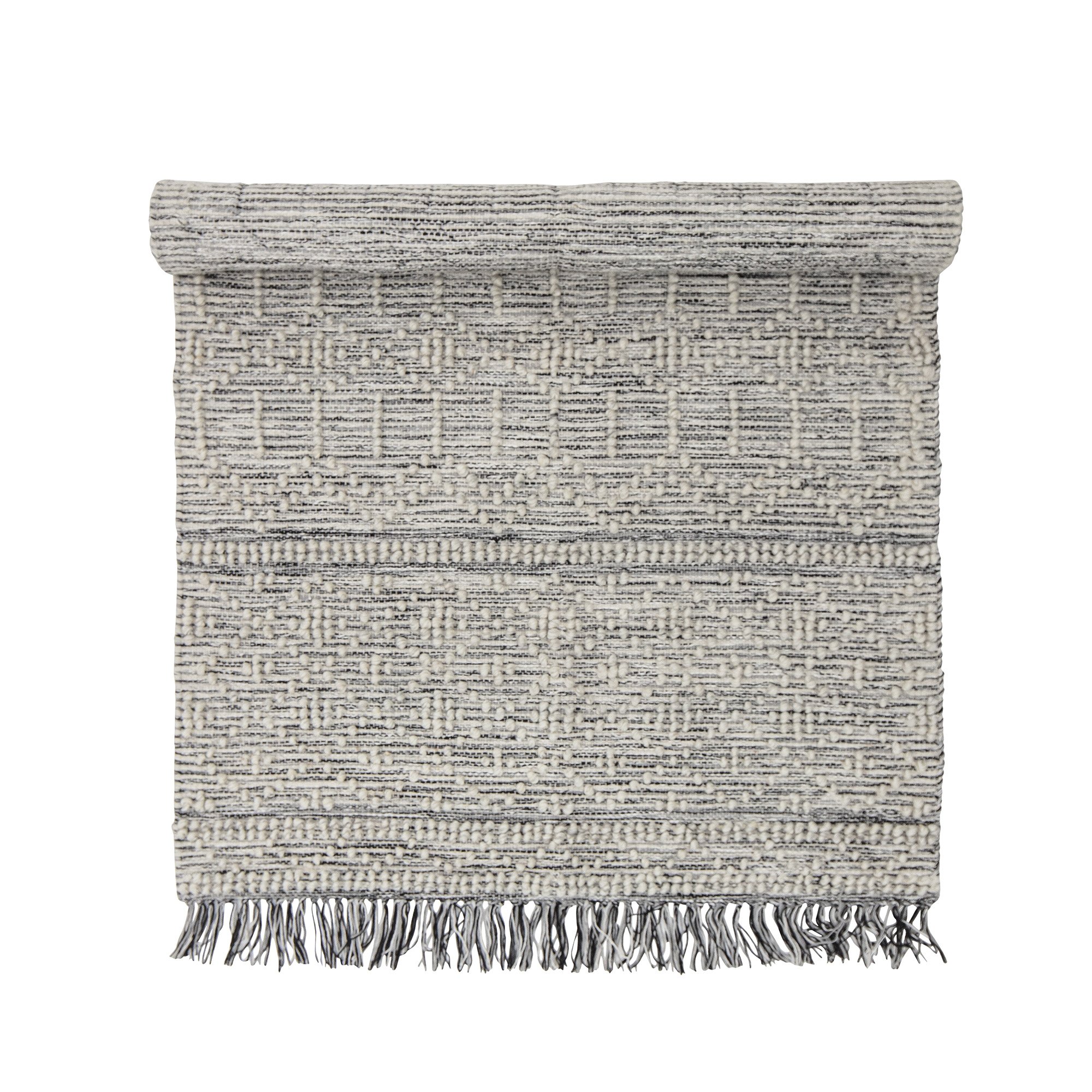 3: CREATIVE COLLECTION Maisy gulvtæppe, rektangulær - grå polyester og bomuld (150x90)